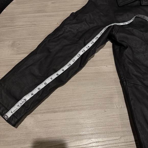 Club Donna Pelle 100% Leather Long Trench Coat Jacket Black SMALL Velvet Collar - Picture 7 of 10